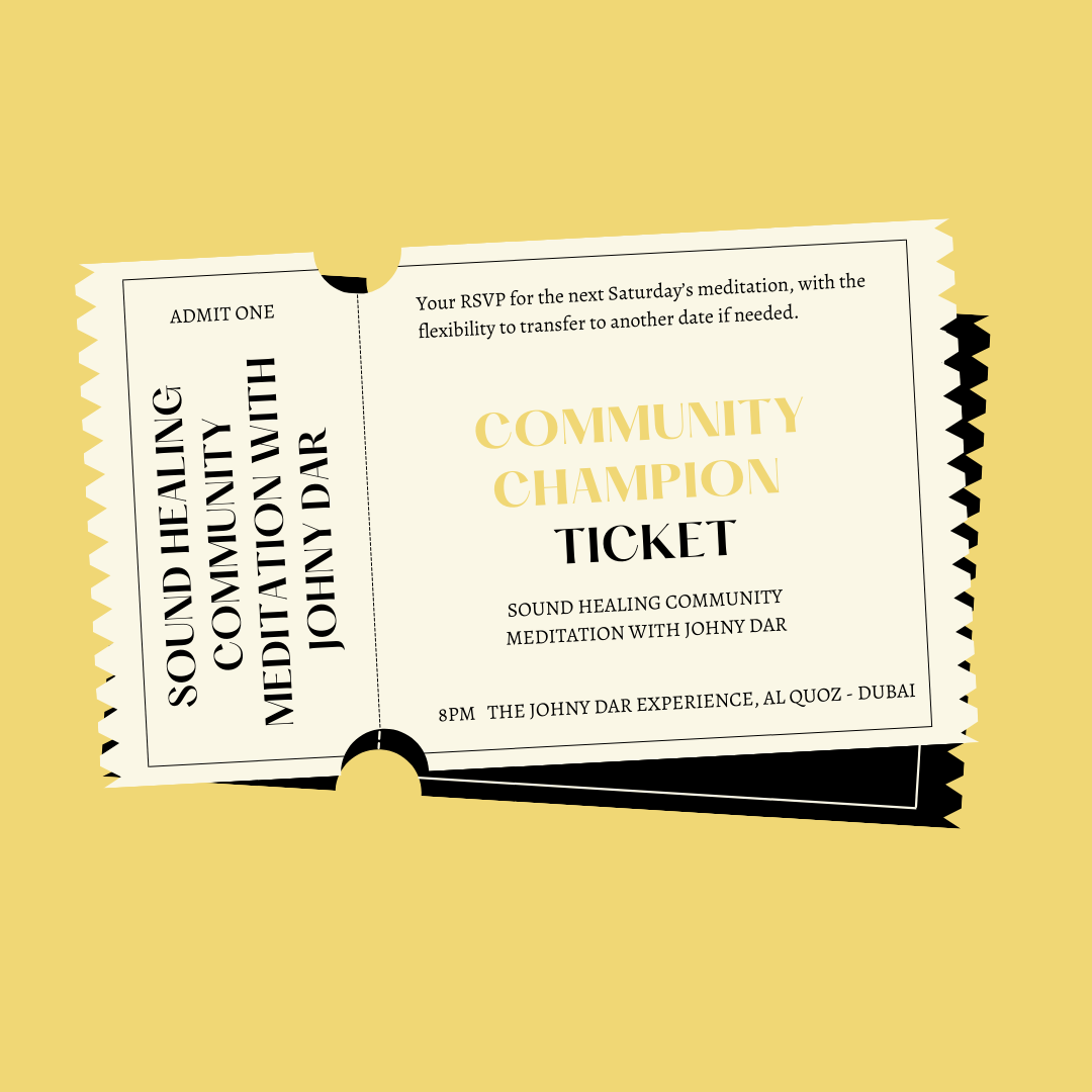 TEMPORARILY PAUSED !!! SATURDAY - Ticket for Sound Healing Community Meditation with Johny Dar