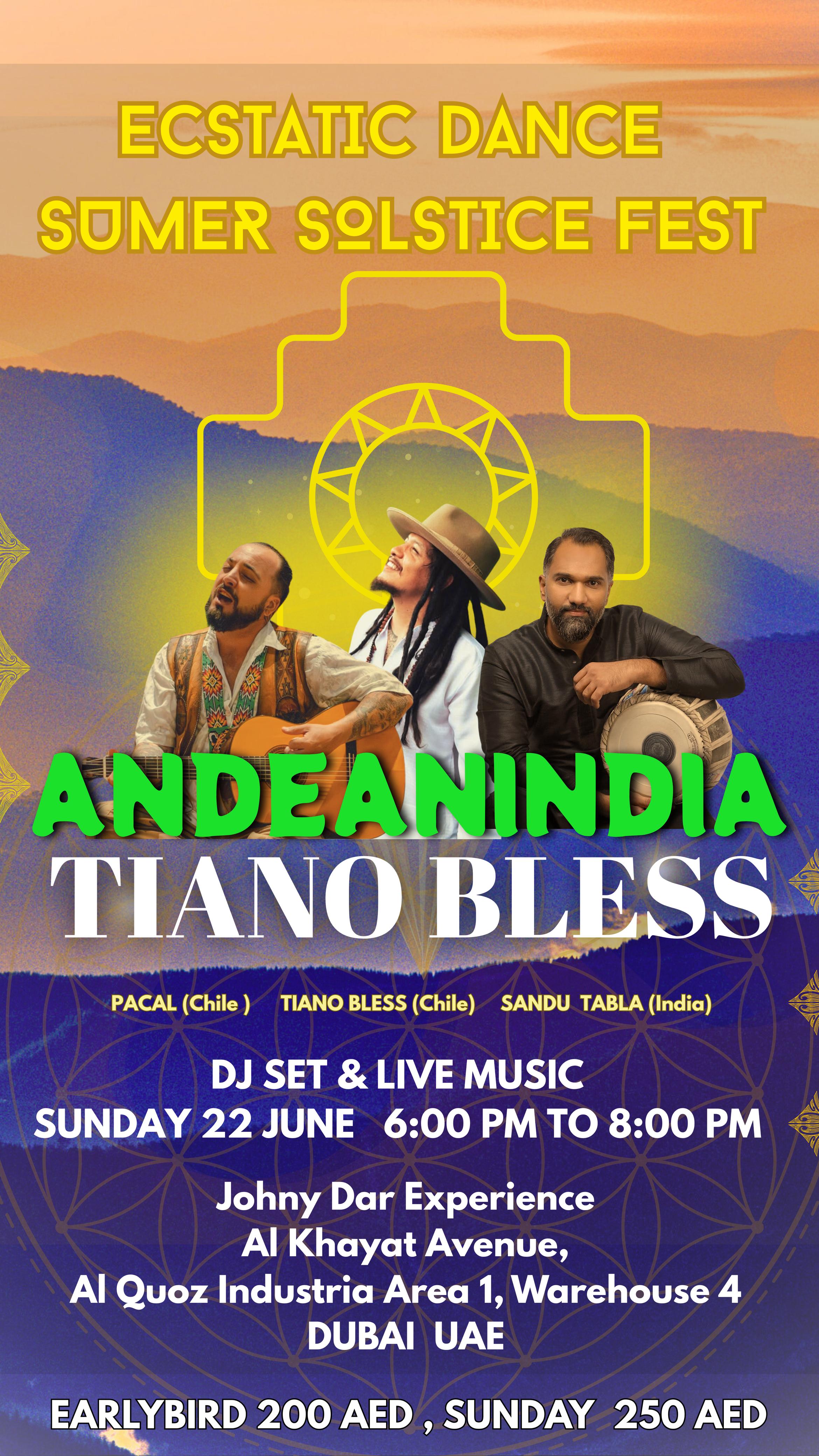 Ticket for Concert& Ecstatic Dance "ANDEANINDIA" 22/06/25 6-8pm