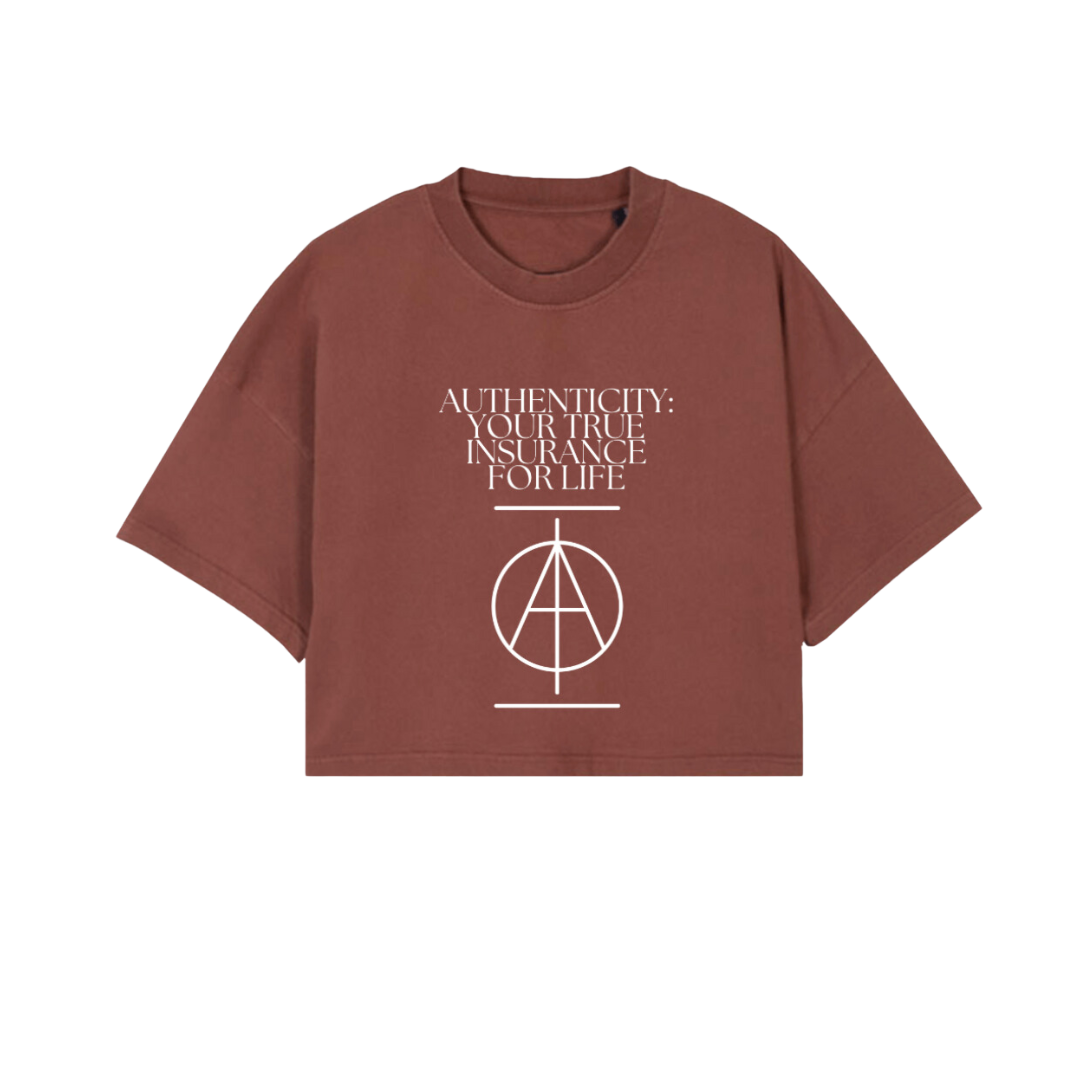 'Authenticity' Cropped Oversized T-Shirt