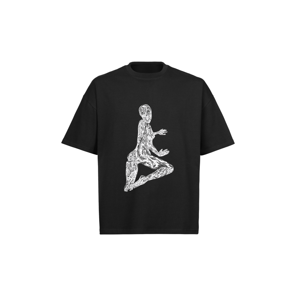 Black Oversized Boxy T-Shirt Goddess of Harvest